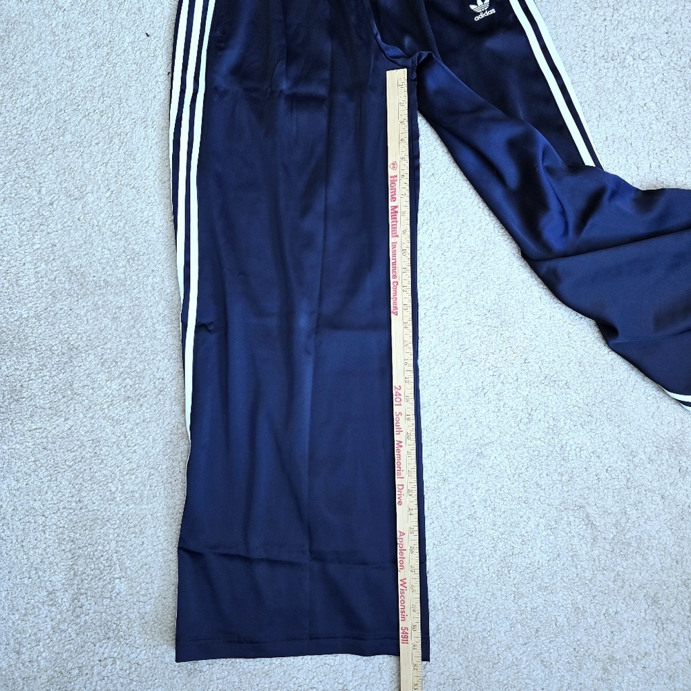 Adidas Adicolor Satin Wide-Leg Track Pants - NWT Night Indigo Size 6 - Picture 8 of 15